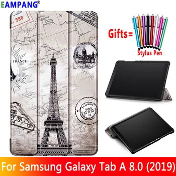 

For Samsung Galaxy Tab A 8.0 2019 Case Cover T290 T295 SM-T290 SM-T295 Fashion Painted Foldable Leather Stand Coque Funda