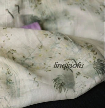 

High-end clothing linen fabric,fabric for dress,Dress robe ramie advanced digital printing fabric,130cmx50cm/pcs