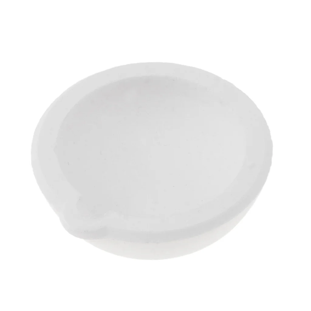 100g High Temperature Quartz Silica Melting Crucible Dish Bowl Pot Casting for Gold Silver Metal - White