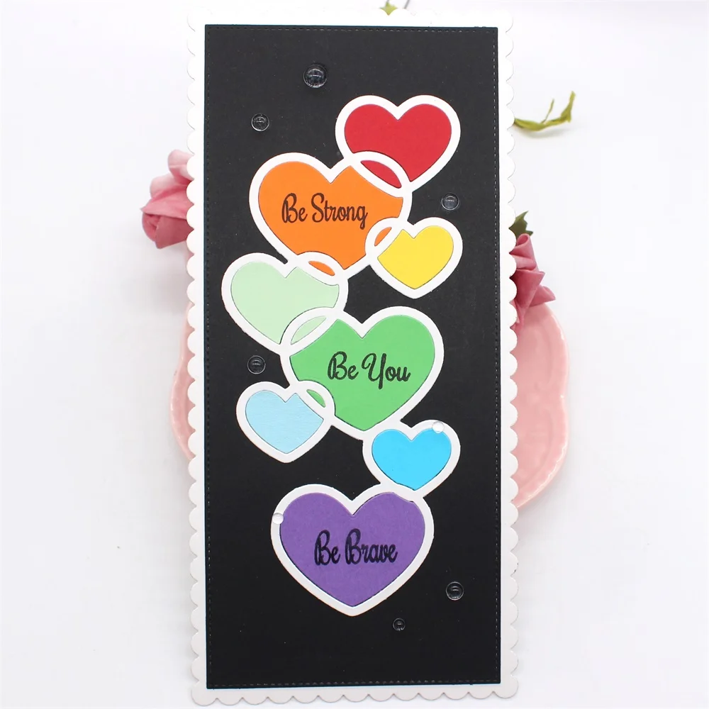 Love Heart Background Metal Dies Scrapbooking Metal Cutting Dies Craft Stamps Die Cut Embossing Card Make Stencil Frame