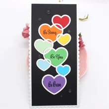 Kscraft aninhado coração slimline fundo corte de metal dados estênceis para diy scrapbooking decorativo gravando cartões de papel diy