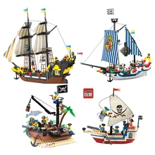 Enlighten совместимый пиратский корабль строительные блоки Карибы пиратские наборы модель лодки Кирпичи Блок Мальчики детские игрушки подарки