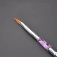 Hot Sale 1pc Five Models Optional Purple+Silver Handle Pure Animal Hair Nail Art Pen Pedicure Tool Acrylic Nail Brushes 2