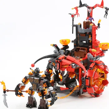 

675pcs New Knights Jestro's Evil Mobile Chariot The War Wagon 10489 Figure Building Blocks Toys Nexus Compatible With Lepining