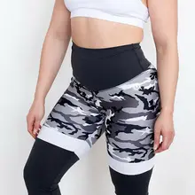 Новейшая Популярная Спортивная одежда Женская летняя с высокой талией камуфляжная Лоскутная Спортивная одежда для фитнеса сексуальные шорты для йоги, для бега упражнения