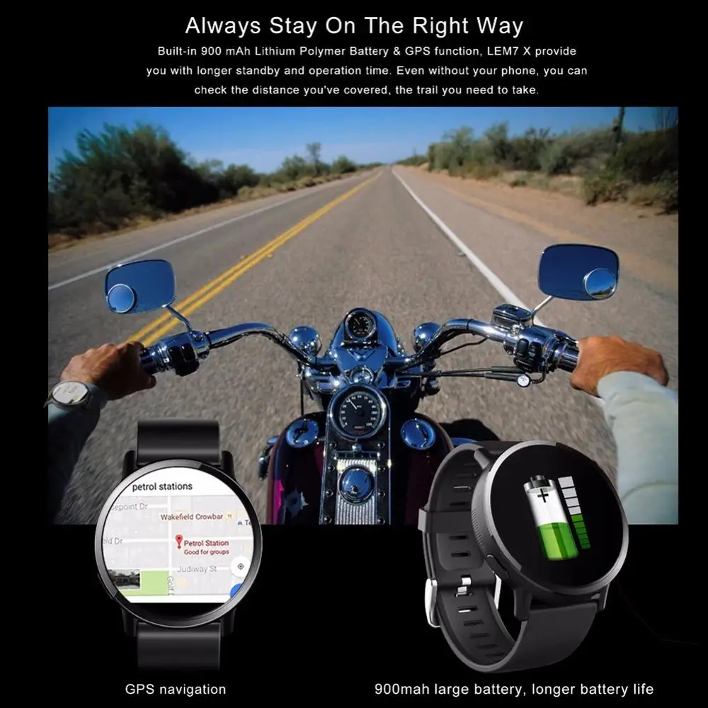 LEM X 4G Smart Watch Android 7.1 With 8MP Camera GPS 2.03 inch Screen 900Mah Battery Sport Business Strap For Men