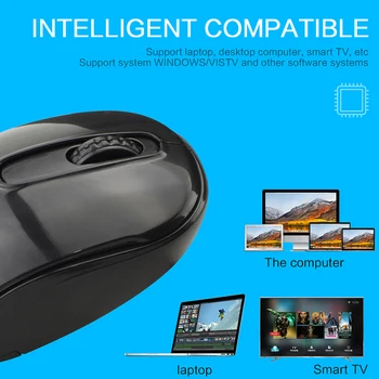 

USB Wireless Mouse Solid Color Ergonomic Design Optical Mice Laptop Game Player KQS8