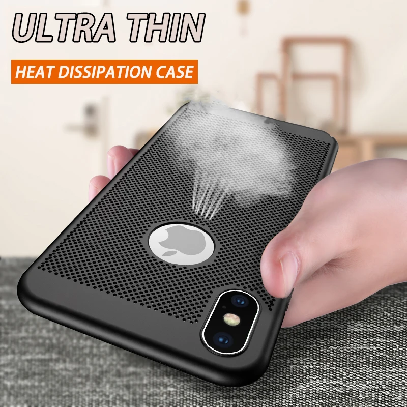 

Ultra Thin Heat Dissipation Phone Case For iPhone X XR XS Max Hard PC Full Cover For iphone 7 8 6 6s PLus Shockproof Slim Shell