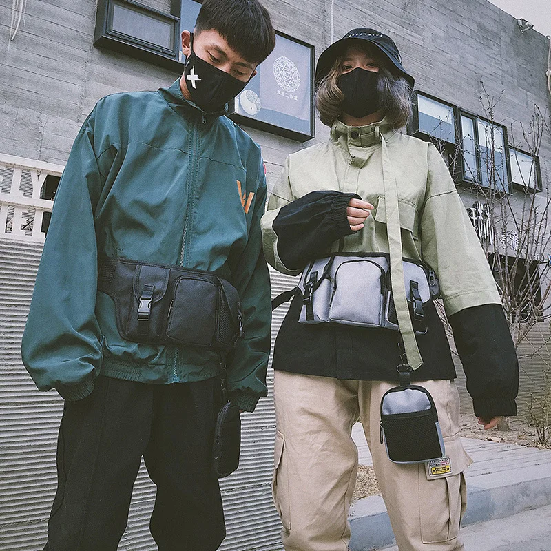 

JIULIN 2019 new fashion chicken tactical chest bag men and women Japan and South Korea trend backpack