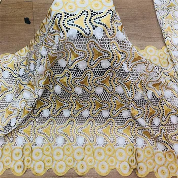 

5Y Swiss lace fabric 2020 heavy beaded embroidery African lace fabrics 100% cotton fabric Swiss voile lace in Switzerland H67-5
