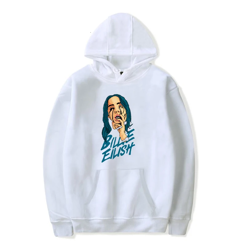 Harajuku Billie eilish/толстовки с капюшоном уличная одежда для девочек-подростков, свитер плюс бархатная одежда худи в стиле хип-хоп, Kpop, 9-10