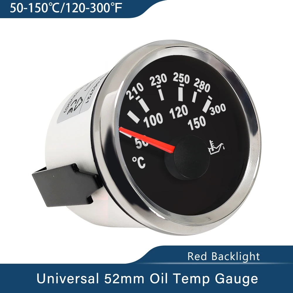Waterproof 52mm 2" Universal Engine Oil Temp Gauge Temperature Meter 50