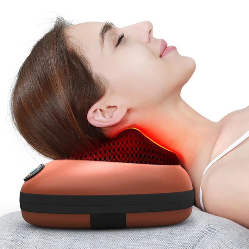 Neck Massager Car Home Cervical Shiatsu Massage Neck Back Waist Body Electric Multifunctional Massage Pillow Cushion
