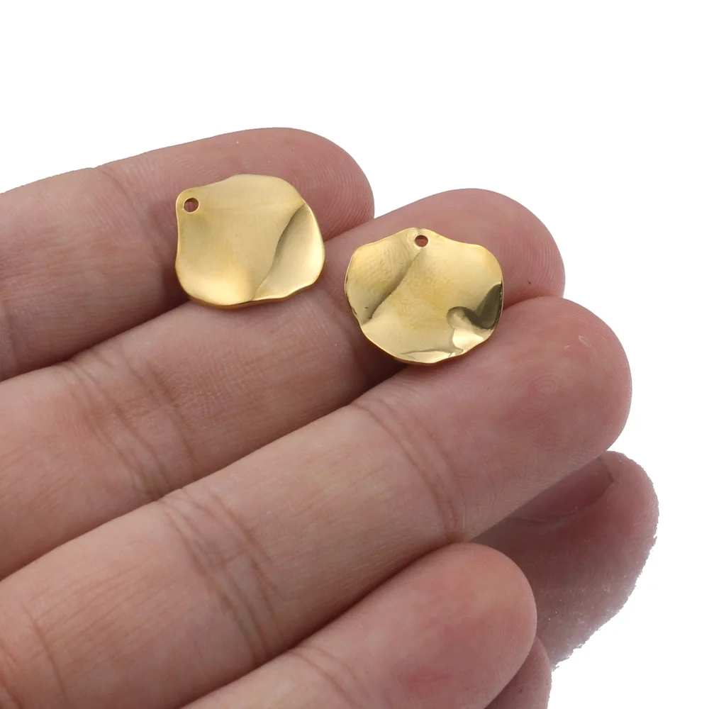 10pcs/lot Gold Stainless Steel Irregular Earrings Format Charms Pendants  DIY Connection Keychain Jewelry Making Accessories