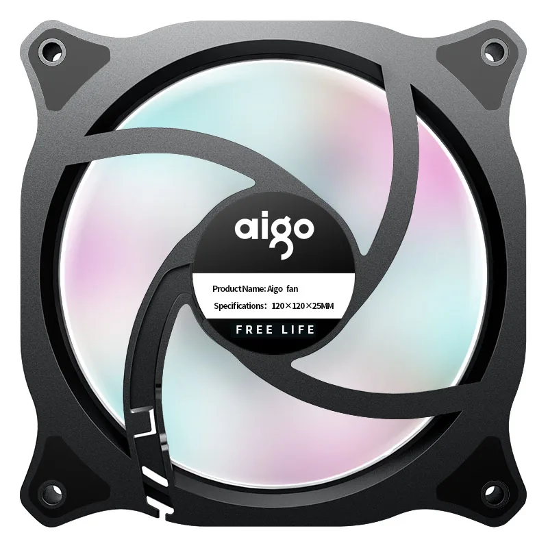 Вентилятор Aigo Aurora rainbow 120 мм со светодиодной подсветкой 4 контактный вентилятор