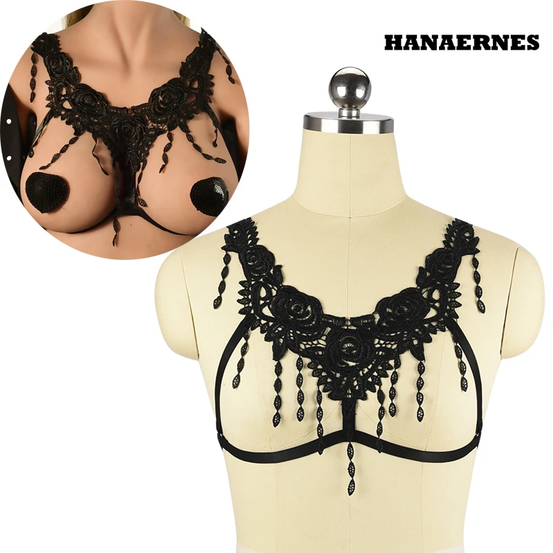 

New Belt Sexy Ladies Women Body Harness Bra Chest Cupless Bra Lingerie Erotic Peekabo Bondage Plunge Club Burlesque Kinky Dancer