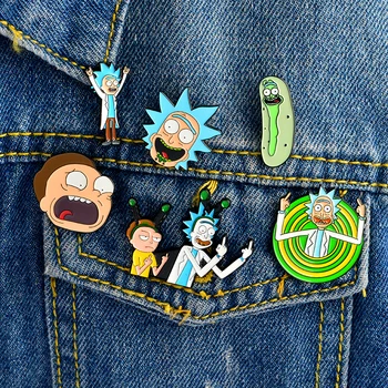 

Rick and Morty Brooch Cosplay Costume Accessory Prop Accessories Metal Enamel Pin Badge
