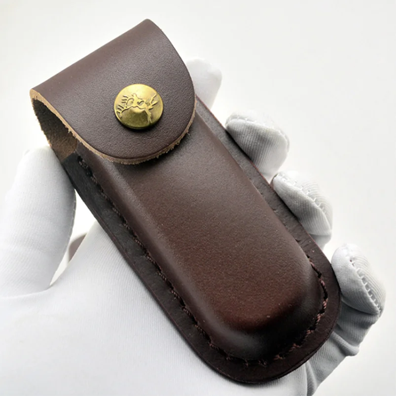 

First Layer Leather Folding Pocket Knife Scabbard Real Cowhide Sheath Holster Genuine Leather Cover Case DIY EDC Tools нож ножны