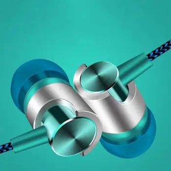 Wired Earphone Stereo In-Ear 3.5mm Nylon Weave Cable Earphone Headset With Mic For Laptop 1