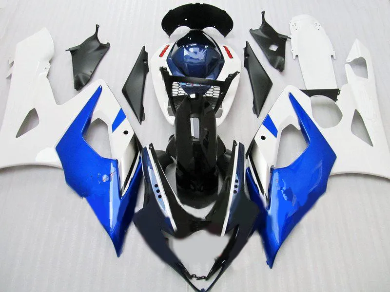 Топовый Комплект обтекателя мотоцикла для GSXR1000 K5 05 06 GSXR 1000 2005 2006 ABS белый синий