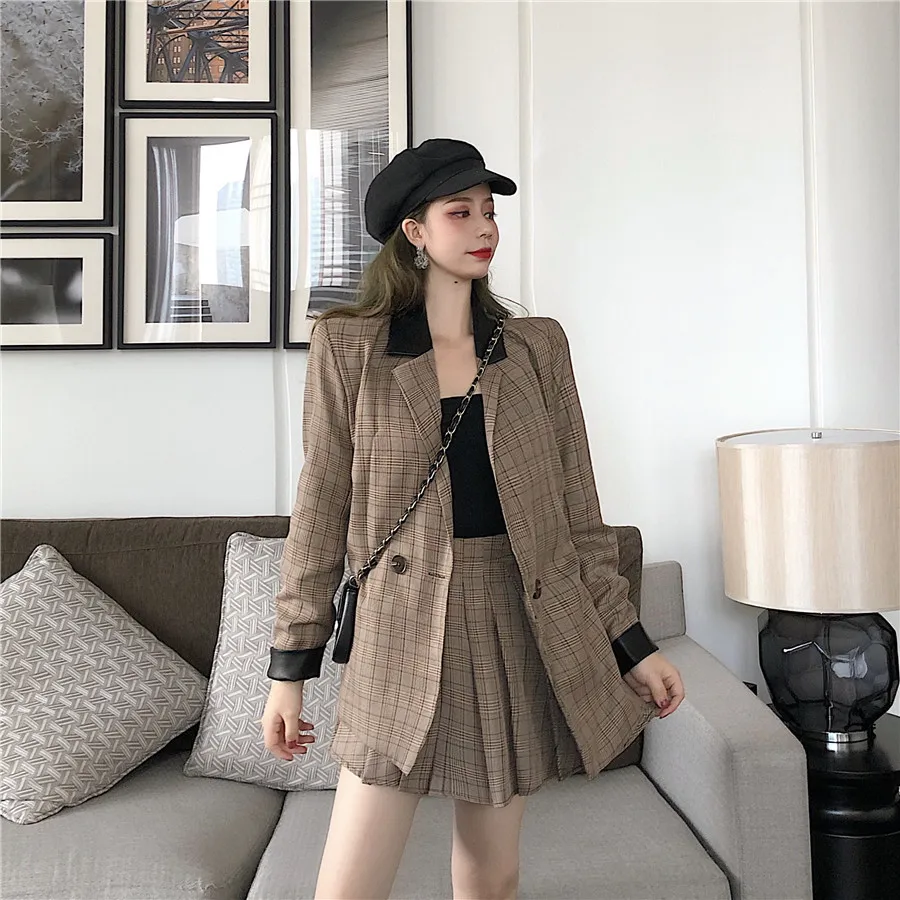 

Korean-style CHIC Plaid Suit Jacket