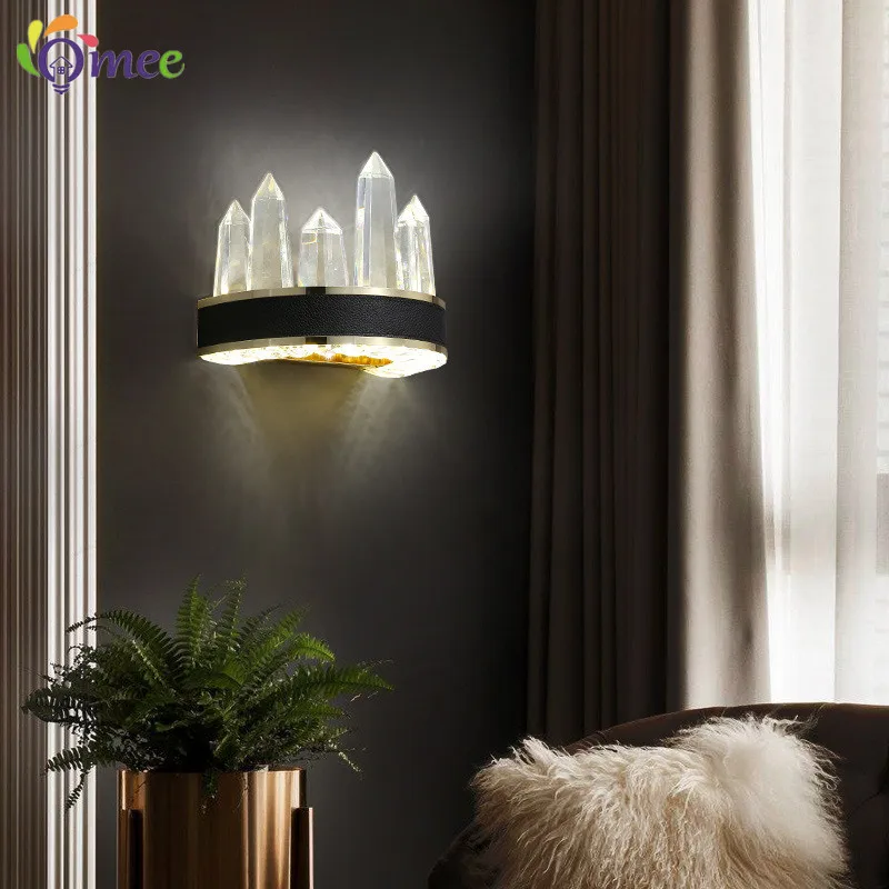 Modern Luxury Crystal Wall Light Lamp LED Classic Clear Glass cristal Wall Lamps Black Lights Icicle Living Room Wall Lighting