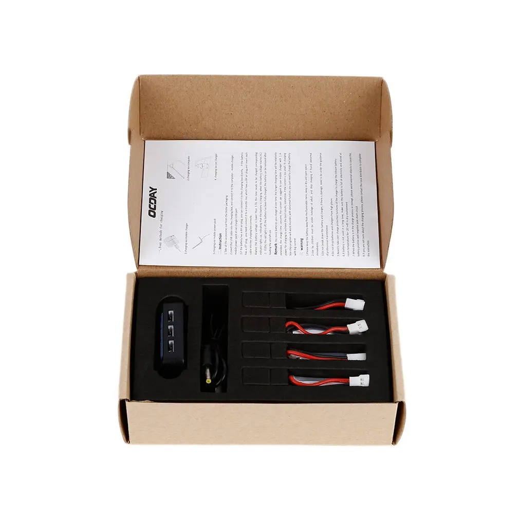 OCDAY 3,7 V 380 мА/ч, 25C 1S1P 1.4WH Батарея& Зарядное устройство для Hubsan H107C H107D