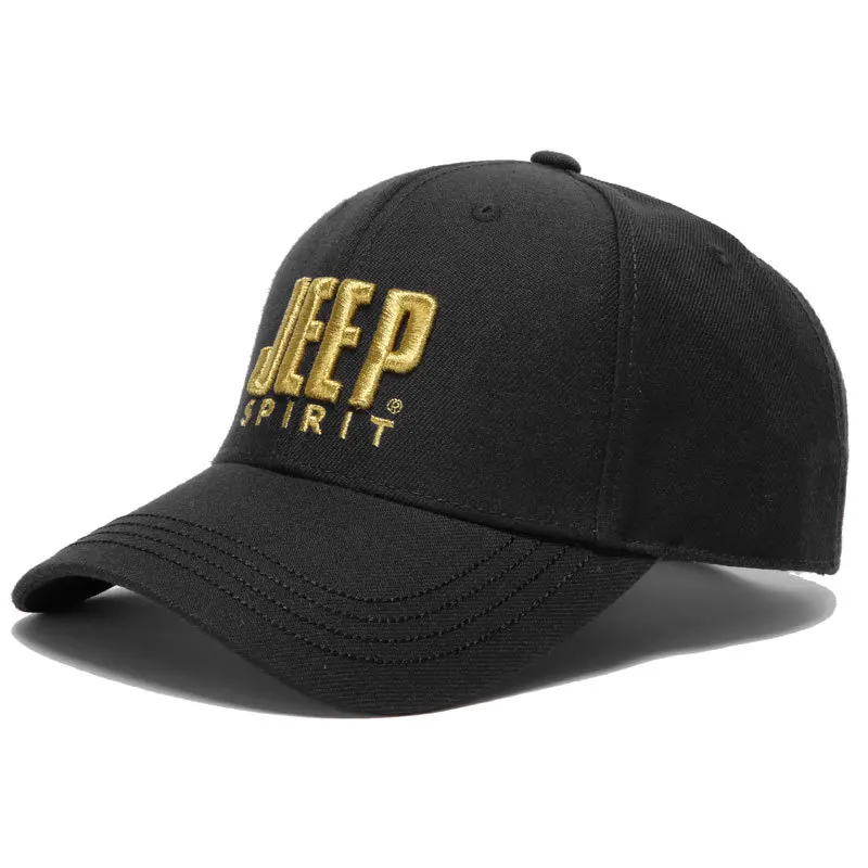 Бренд JEEP бейсбольная кепка мужские кепки с сеткой Мужская Регулируемая Кепка s Dad шляпа хип хоп кепки для занятий спортом на открытом воздухе gorras para hombre - Цвет: Черный