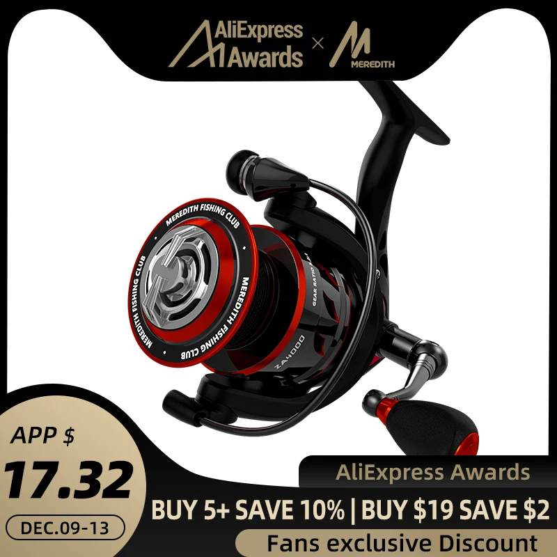 Price MEREDITH ZA Freshwater Fishing Reel Carbon Fiber Drag Spinning Reel Max Drag 11KG Reel Fishing Accessories 2000 4000 Series