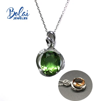 

Bolaijewelry, zultanite pendant created color changeing gemstone oval 10*12mm with 925 sterling silver fashion jewelry for girls