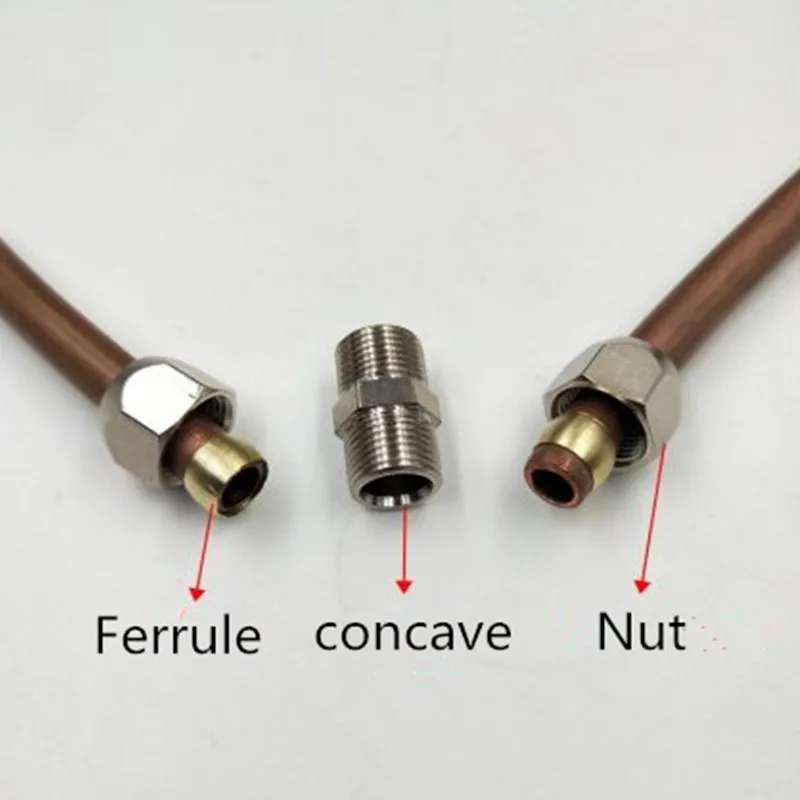 Nickel plating on copper Compression Ferrule Tube Fitting 4-16mm Brass Pipe Double Card Set Copper Joints Tubing Nut Lock Double pipe fitting,water pipe fitting,hose pipe fitting