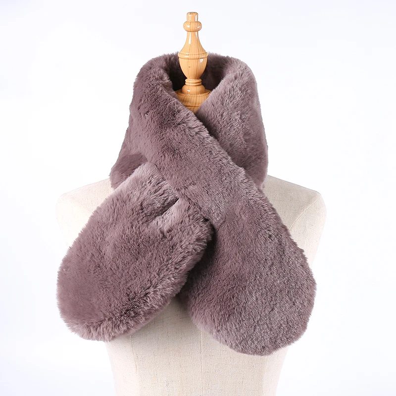 

Women Fashion Winter Warm Luxury Natural Fur Collar Scarves Faux Fur Scarves 2019 New Raccoon Neck Warmer Collar Simple Scarves