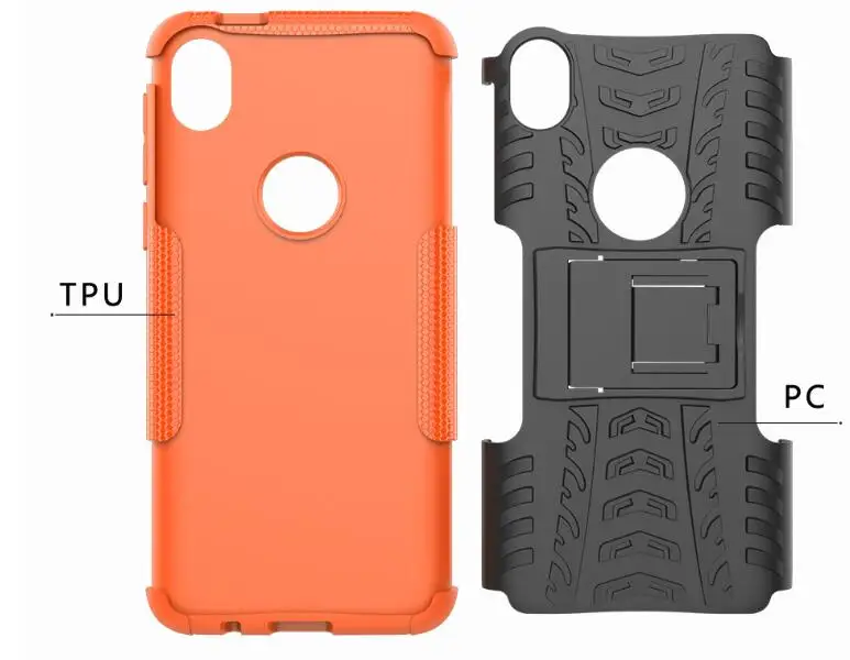 Жесткий чехол для Motorola Moto E6 Plus и Moto E6 Play+ мягкий гелевый гибридный защитный силиконовый чехол-подставка из закаленного стекла для телефона