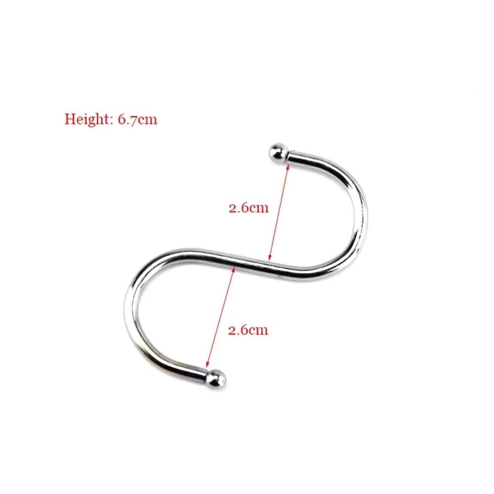 Metal S Hook Display Rack Tool Hangers Poster Strip S Holder Hat Coat Hanger Ring Curtain Towel Wing Cooker Hanger