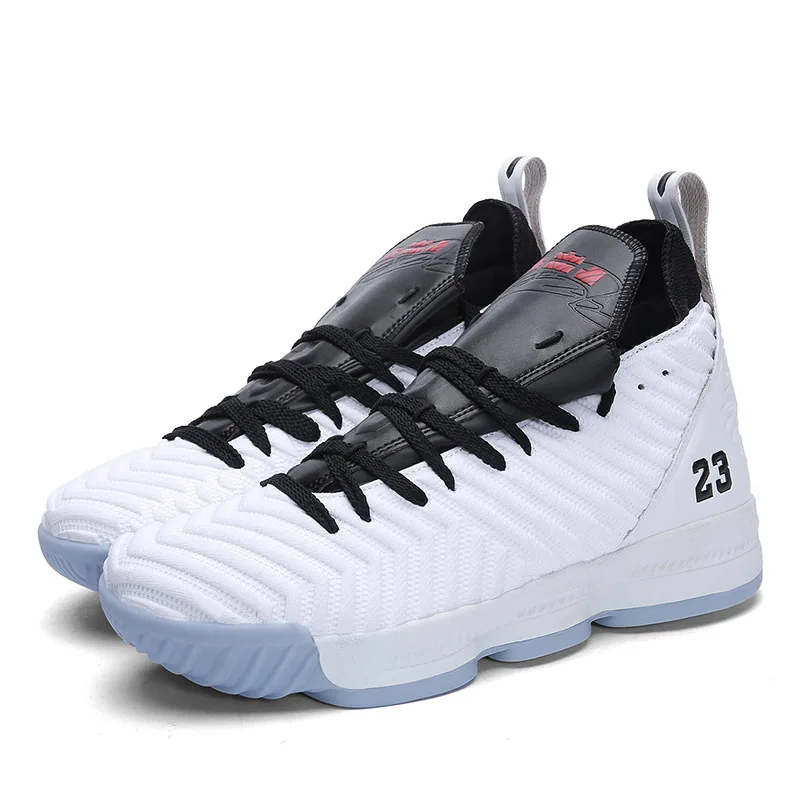 white and black James/мужские баскетбольные кроссовки Lebron, баскетбольные кроссовки с высоким берцем, мужские тренировочные ботильоны, уличная Мужская разноцветная спортивная обувь унисекс - Цвет: white and black