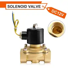 Электромагнитный клапан DC 12V DN25 G1 дюймов Электрический электромагнитный клапан пневматический клапан для воды масло воздуха Газ латунный медный 86x73x117 мм