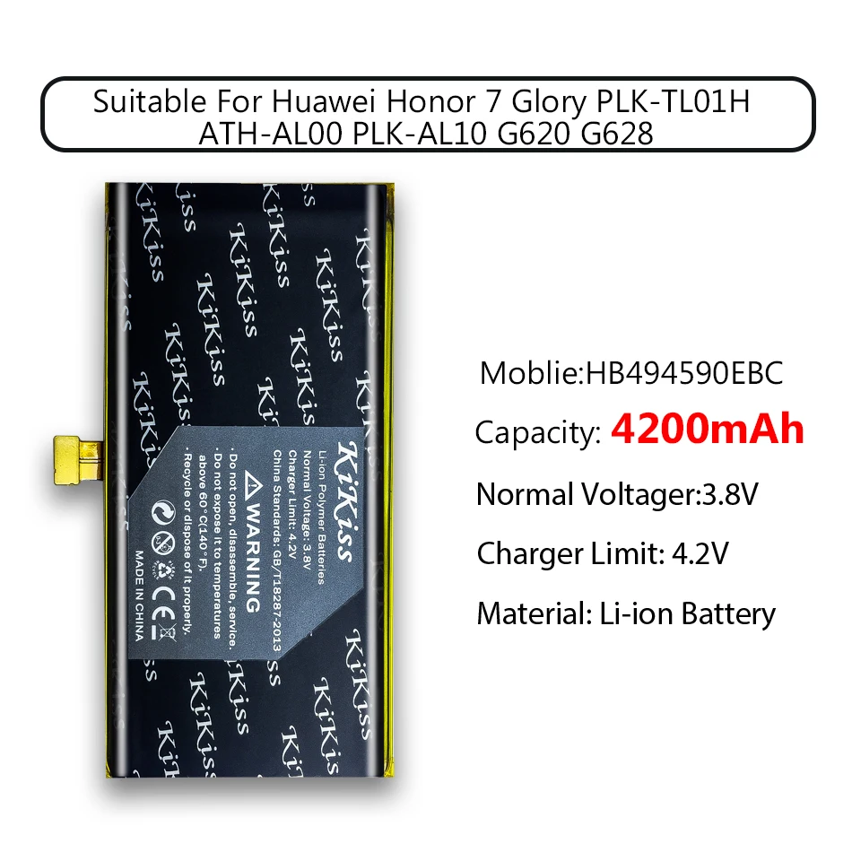4200 мАч высокой Ёмкость Батарея для huawei Honor 7 Glory Honor7 PLK-TL01H ATH-AL00 PLK-AL10 для Hua Wei телефон Батарея HB494590EBC