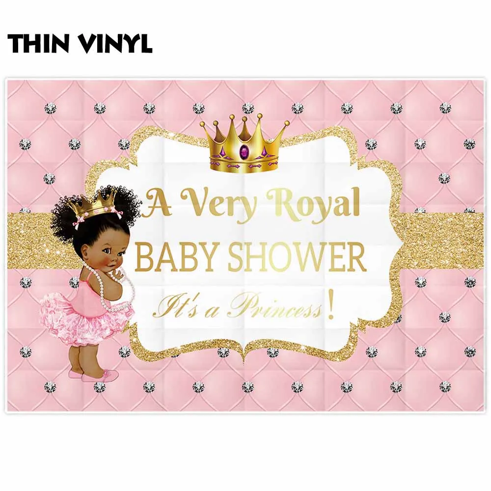 Allenjoy Baby Shower баннер поставки розовый изголовье Корона золотой блеск события фоны принцессы день рождения новорожденных вечерние Декор
