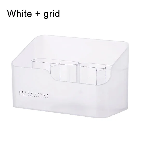 Пластиковый органайзер для косметики ящик для хранения для ванной комнаты органайзер для косметики офисный Настольный макияж коробки для хранения ювелирных изделий контейнер - Цвет: White - grid