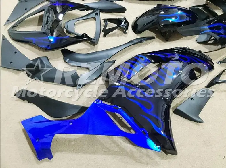 ГОРЯЧИЙ ABS полный обтекатель комплект подходит для Kawasaki ZX6R 2007 2008 мотоцикл Обтекатели ZX-6R 07 08 ниндзя 636 голубое пламя