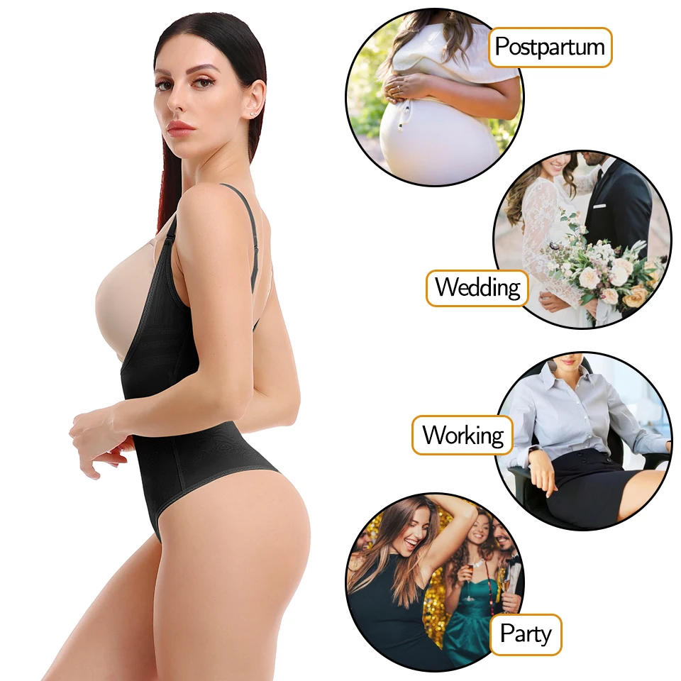 Koronkowe stringi Body Shapewear kobiety bez szwu modelowanie całego ciała  odchudzanie talii kontrola brzucha bielizna płaski brzuch Nude gorset -  AliExpress