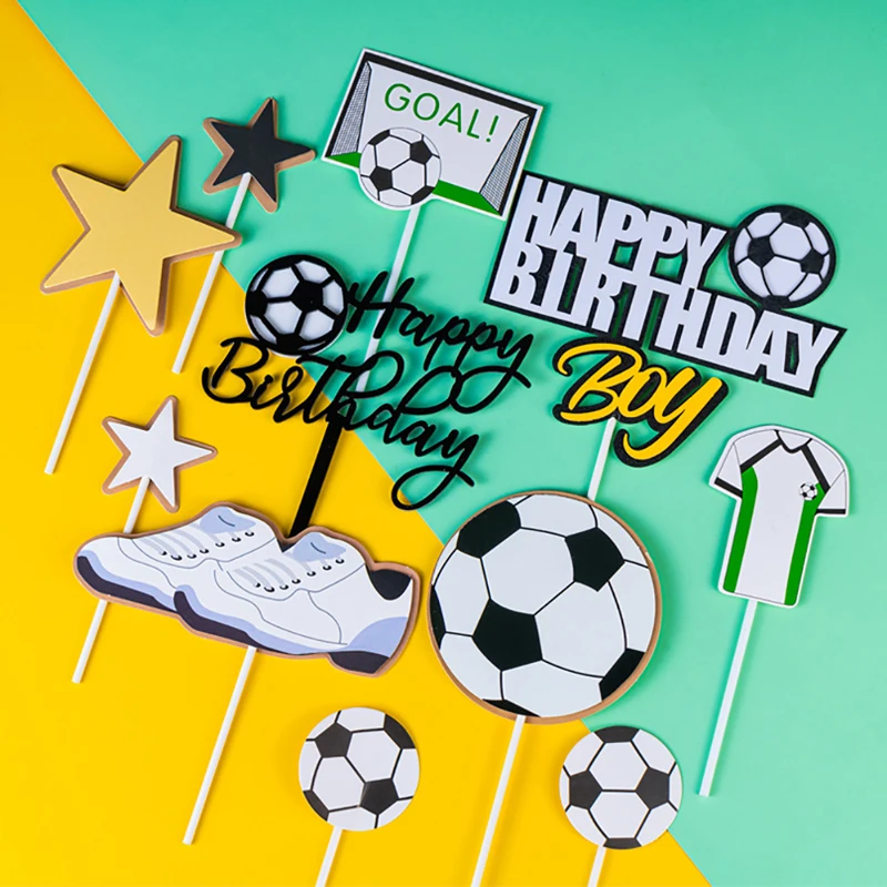 Party Decorations Birthday Party Supplies Cake Topper Cake Decorations Cake Toppers Cupcake Supplies 1pc Basketball Football Theme Party Cupcake Topper Happy Birthday Cake Topper Flage For Birthday Party Cake Decors