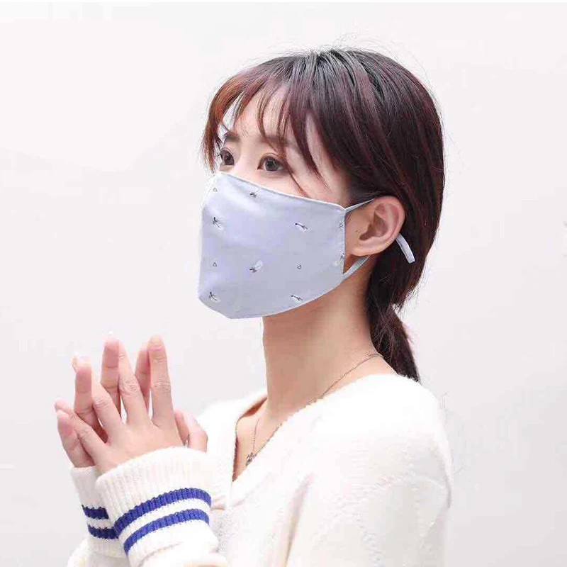 

50pcs/lot Washable Printing Mask Non-Disposable Protect Cotton Breathable Dustproof Earloop Adjustable Non Woven Mouth Masks
