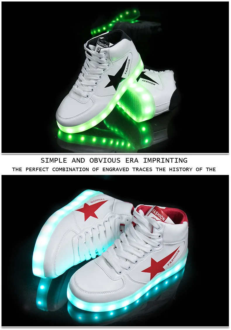 Size 35-44 Mens & Womens Luminous Sneakers with Light Up sole USB Charging Glowing LED Shoes for Children Sneakers With Lights