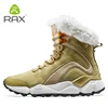 RAX Leather  Boots Winter with Fur Super Warm Snow Boots  Winter Work Casual Shoes Sneakers High Top Rubber Ankle Boots Female ► Photo 3/6