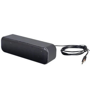 

Stereo Sound USB Powered External Black Deep Bass Computer Speaker 3D Surround Dorm Offce Mini Soundbar Full Range Frequency
