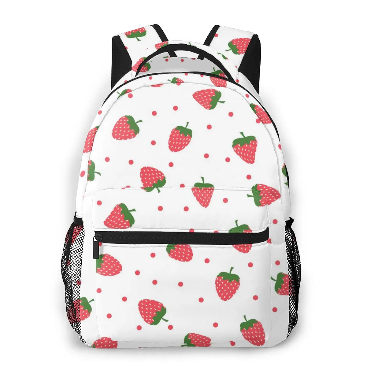 Women Backpack School Bag for Teenage Girls Bright Strawberries And Dots Female Laptop Notebook Bagpack Travel Back Pack 2020 | Багаж и