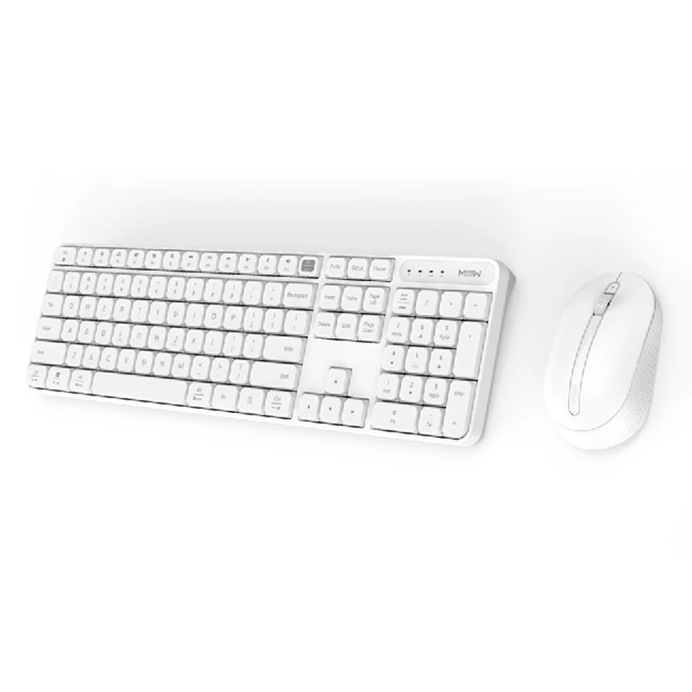 white Xiaomi mijia MIIIW RF 2,4 ГГц Беспроводная Офисная Клавиатура Мышь Набор 104 клавиш для Windows PC Mac совместимая Портативная USB клавиатура - Цвет: white