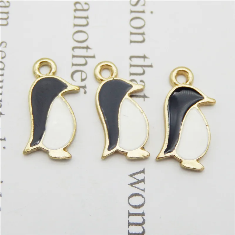 

20pcs Enamel penguin jewelry making pendant animals bracelet necklace fashion Women Drop Earrings Charms Accessories DIY Lovely