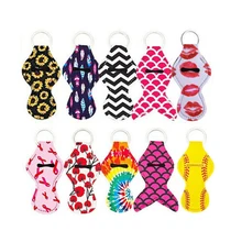 10Pack Chapstick Holder Keychain Neoprene Lip Balm Tube Lipstick Holder Colorful